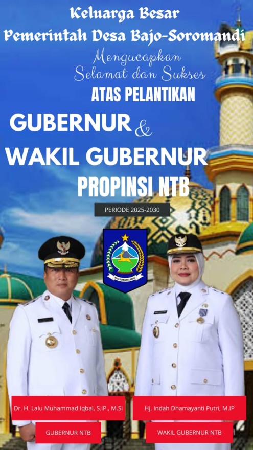 UCAPAN SELAMAT ATAS PELANTIKAN GUBERNUR DAN WAKIL GUBERNUR